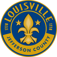 Yellow and Blue Louisville Jefferson County Metro Seal