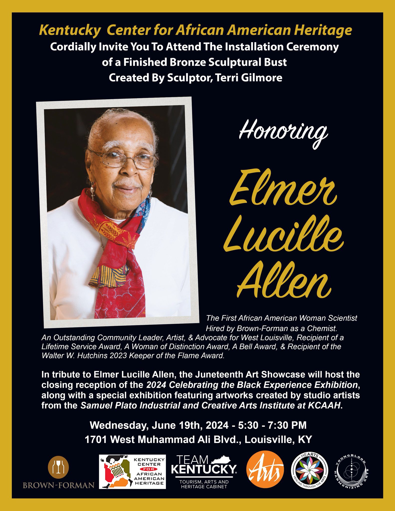 Honoring Elmer Lucille Allen event flyer