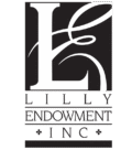 A graphic logo featuring a stylized, bold black and white monogram letter "L" positioned directly above the text "LILLY ENDOWMENT".